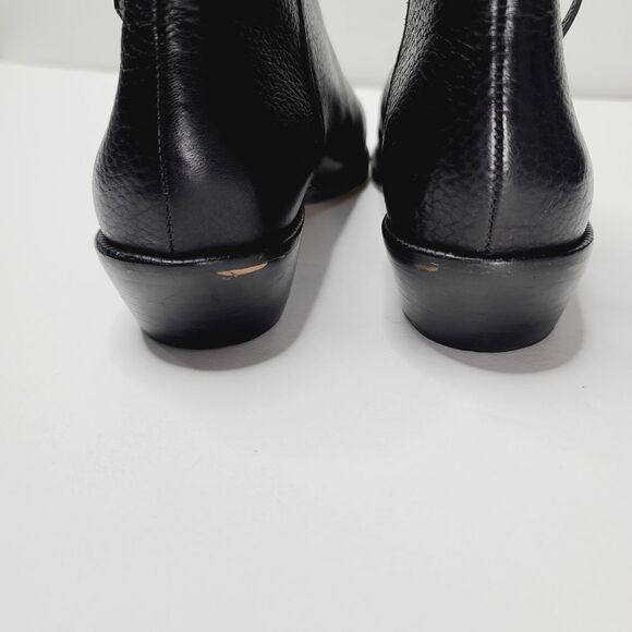 J. Crew Black Frankie Pebbled Leather Ankle Boots size 8 1/2 - Picture 7 of 15